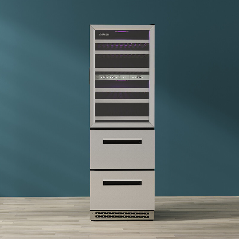 Connoisseurs Club 3-Zone 84 Bottle Wine Refrigerator+2 Drawers 110V WRD2108, product image 15 of 20