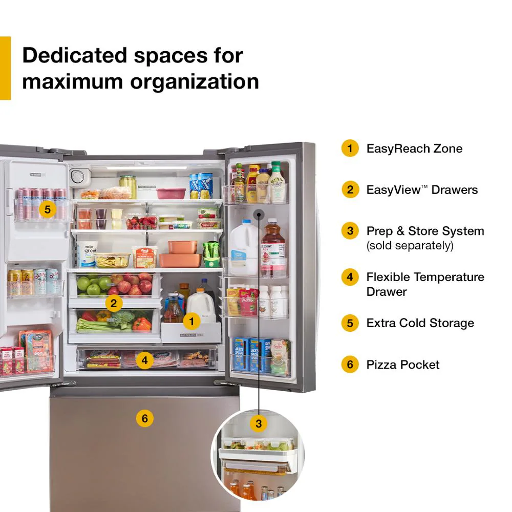 36-inch Wide French Door Refrigerator with In-Door Water & Ice - 23 cu. ft. view 9