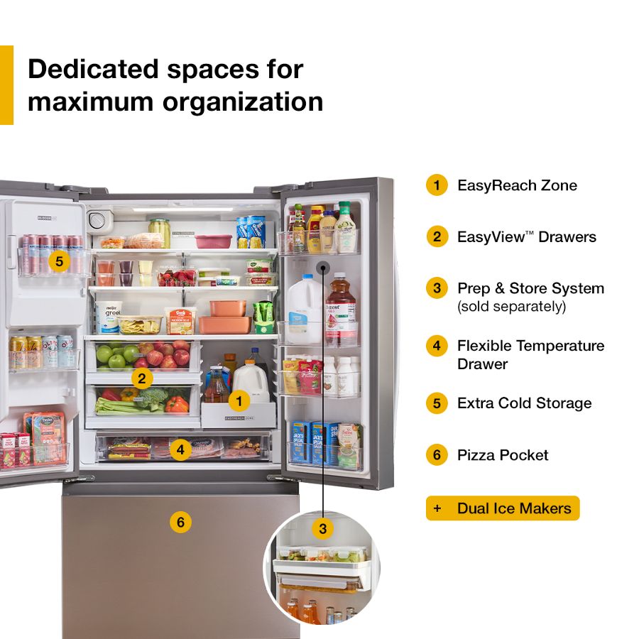 36‑inch French Door Refrigerator view 3