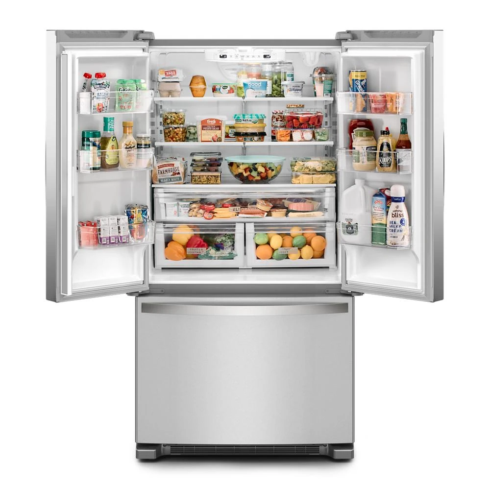 36-Inch Wide Full-Depth French Door Bottom Mount Refrigerator - 25 cu. ft. WRFF3036RB