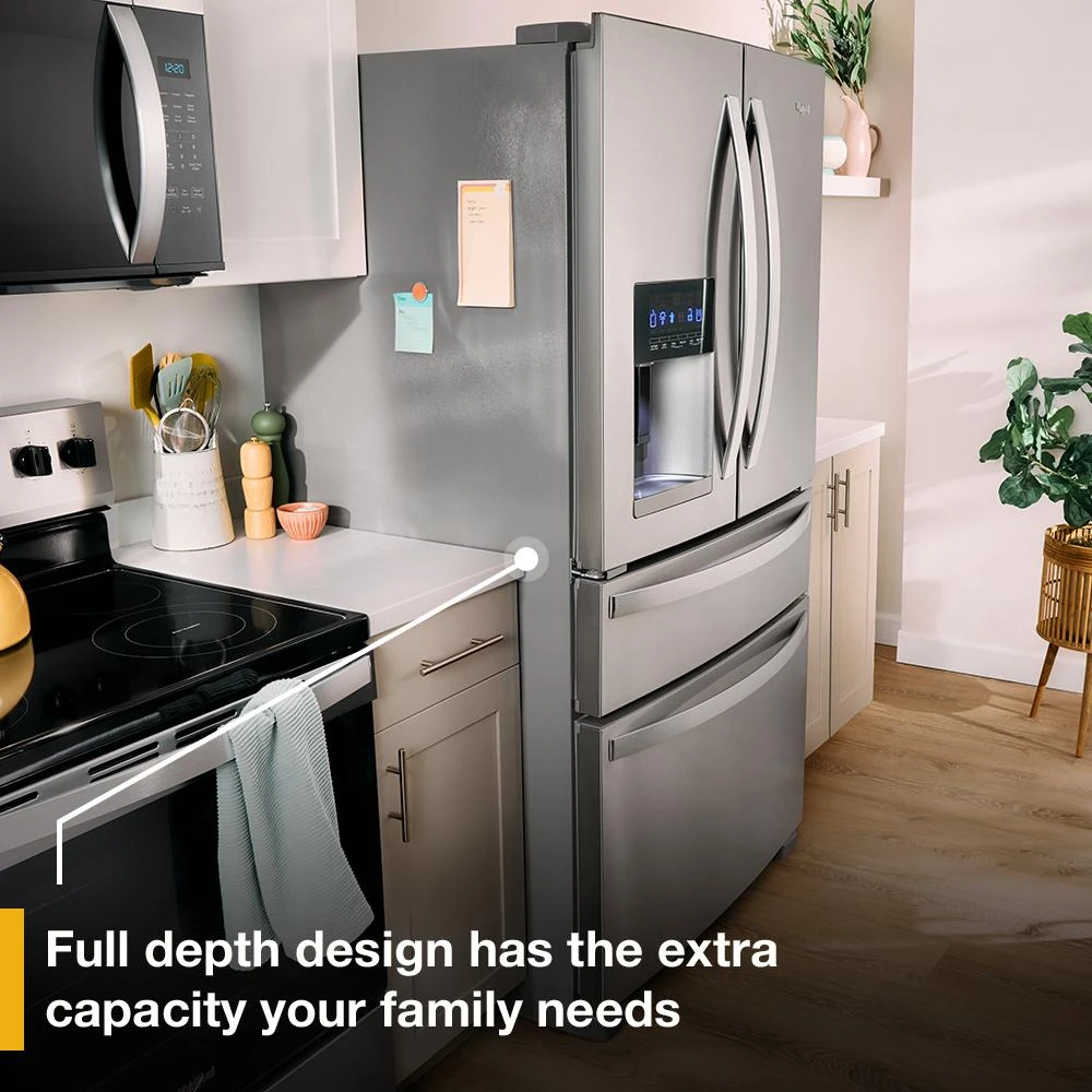36-Inch Wide Full-Depth French Door Bottom Mount Refrigerator - 25 cu. ft. WRFF3036RW