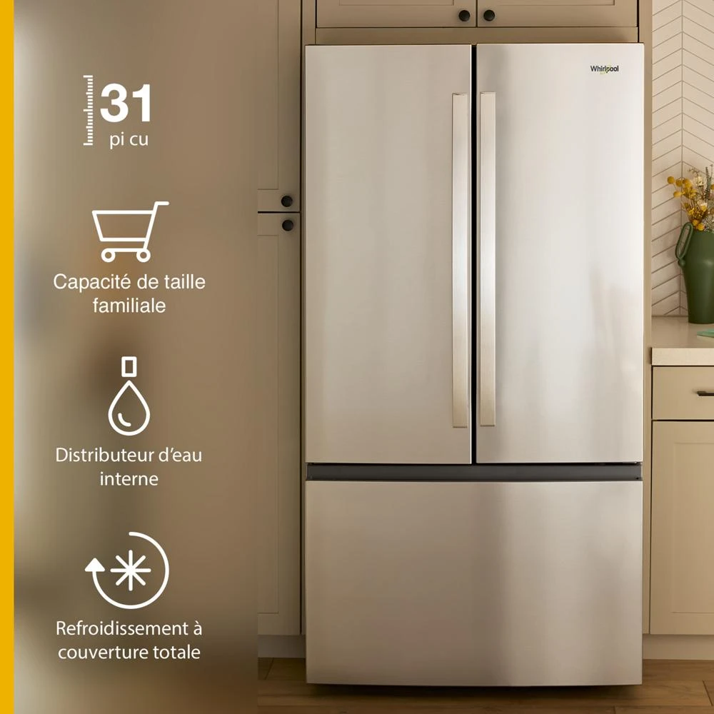 36-Inch French Door Refrigerator with Ice Maker - 31 cu. ft. view 9