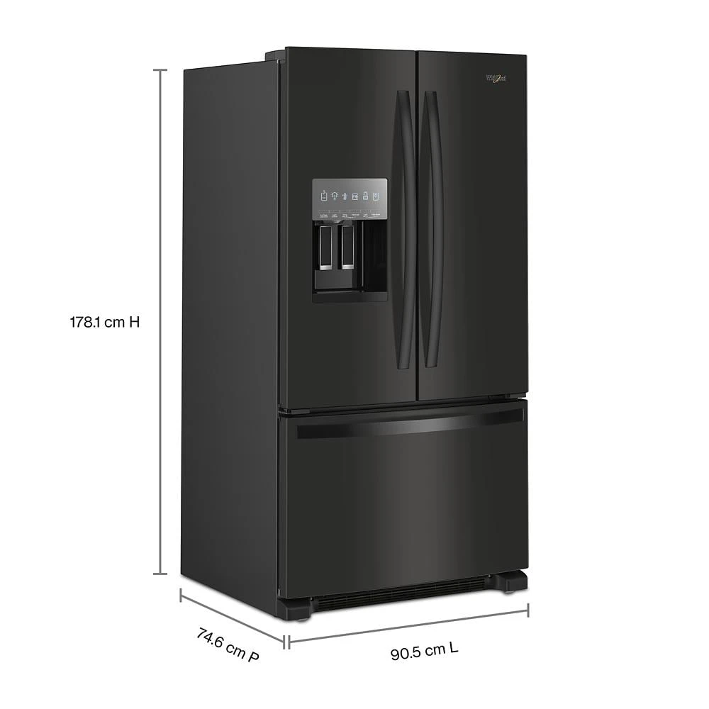 36-Inch Wide French Door Bottom Mount Refrigerator - 25 cu. ft. WRFF3436RB