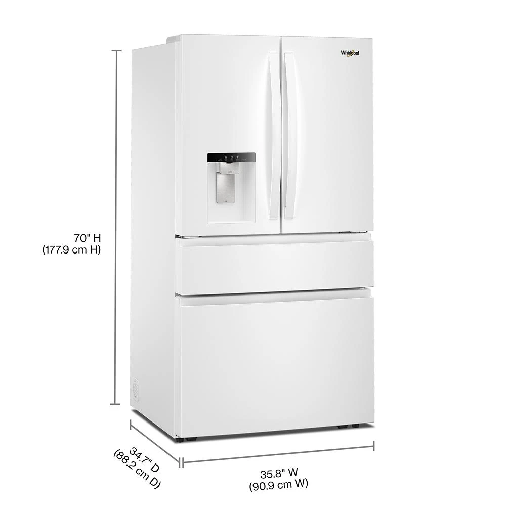 Whirlpool® 29 Cu. Ft. Family-Sized Capacity French Door Refrigerator with Flexible Temperature Drawer WRMF3636SW