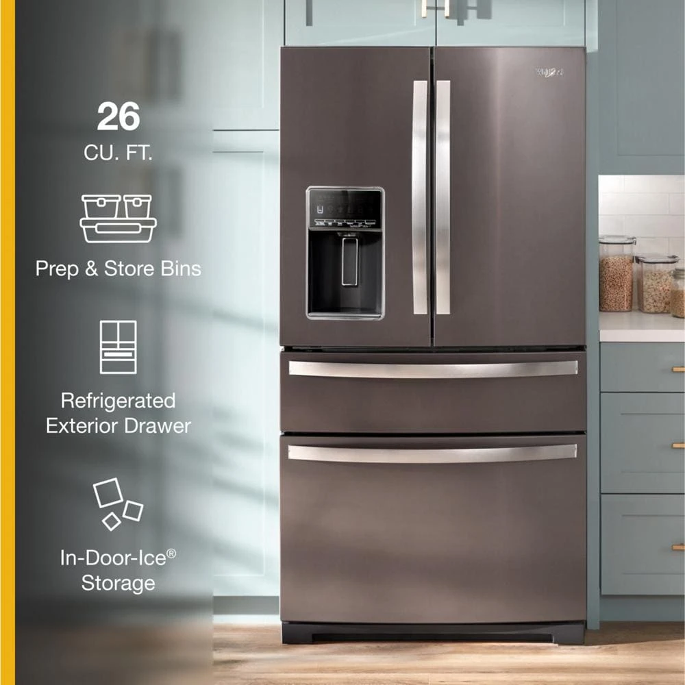 36-inch Wide 4 Door Refrigerator with Prep and Store Bins - 26 Cu. Ft. view 8
