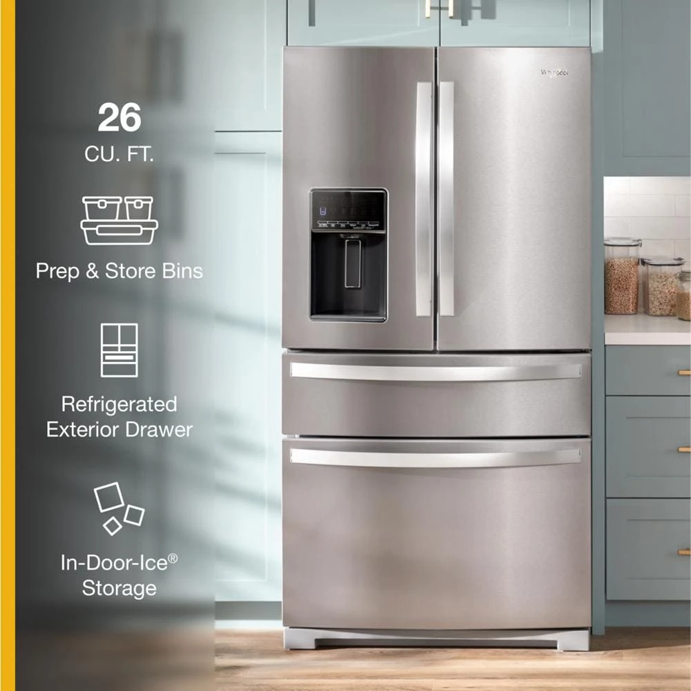 36-inch Wide 4 Door Refrigerator with Prep and Store Bins - 26 Cu. Ft. view 13