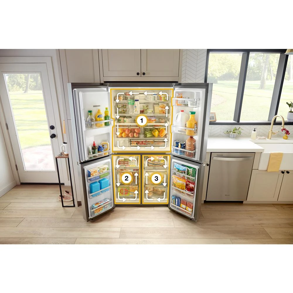36-Inch Counter Depth 4 Door Refrigerator with Ice Maker in Door view 16