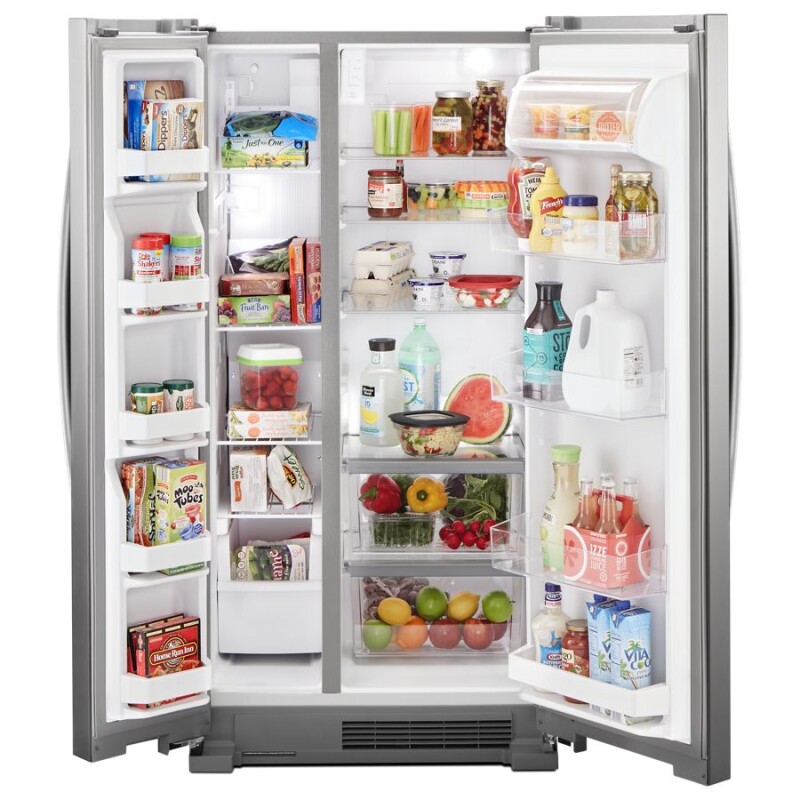 Whirlpool 33-inch Wide Side-by-Side Refrigerator - 22 cu. ft. Monochromatic Stainless Steel WRS312SNHM Picture 1