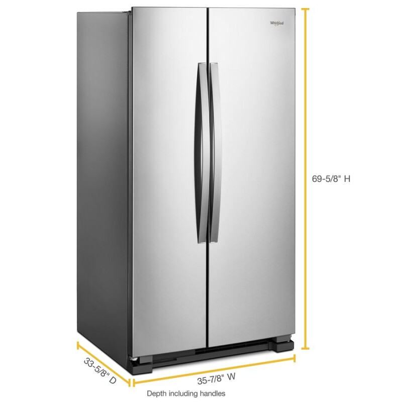 Whirlpool 36-inch Wide Side-by-Side Refrigerator - 25 cu. ft. Monochromatic Stainless Steel WRS315SNHM Picture 1
