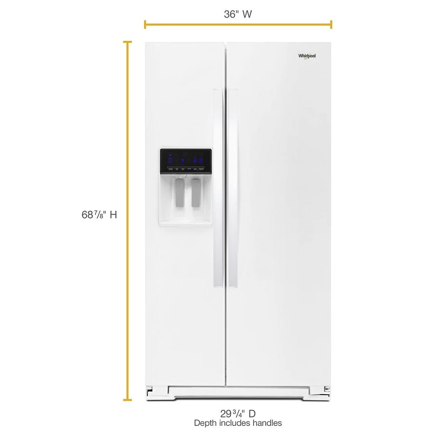 36-inch Wide Counter Depth Side-by-Side Refrigerator - 21 cu. ft. WRS571CIHW