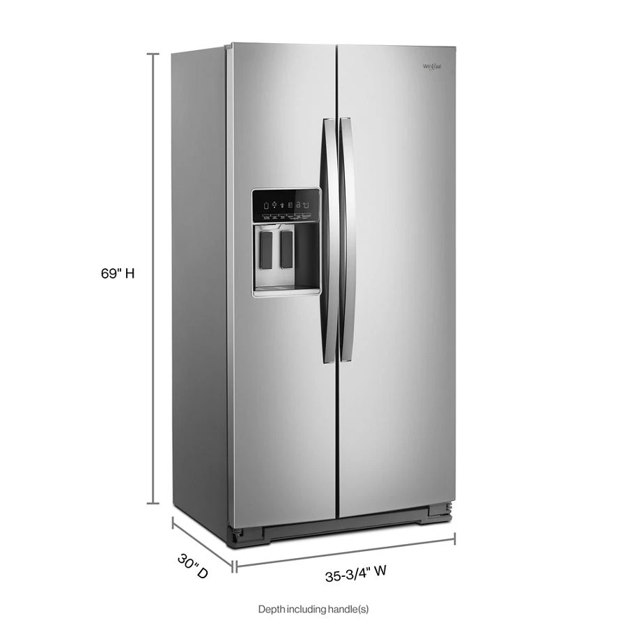 36-inch Wide Side-by-Side Counter Depth Refrigerator - 20 cu. ft. WRS970CIHZ, product image 6 of 6