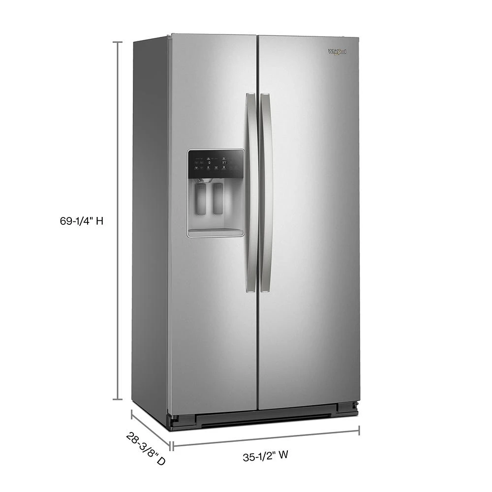 36-inch Counter Depth Side-by-Side Refrigerator with Prep & Store Bins WRSC6536RZ