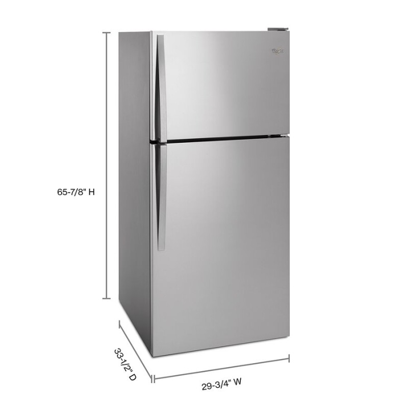 Whirlpool 30" Wide Top-Freezer Refrigerator Monochromatic Stainless Steel WRT148FZDM Picture 1