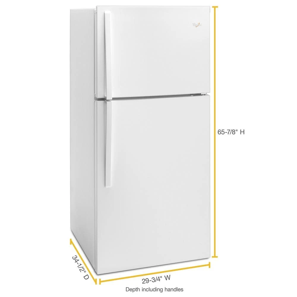 30-inch Wide Top Freezer Refrigerator - 19 Cu. Ft. WRT519SZDW, product image 4 of 9