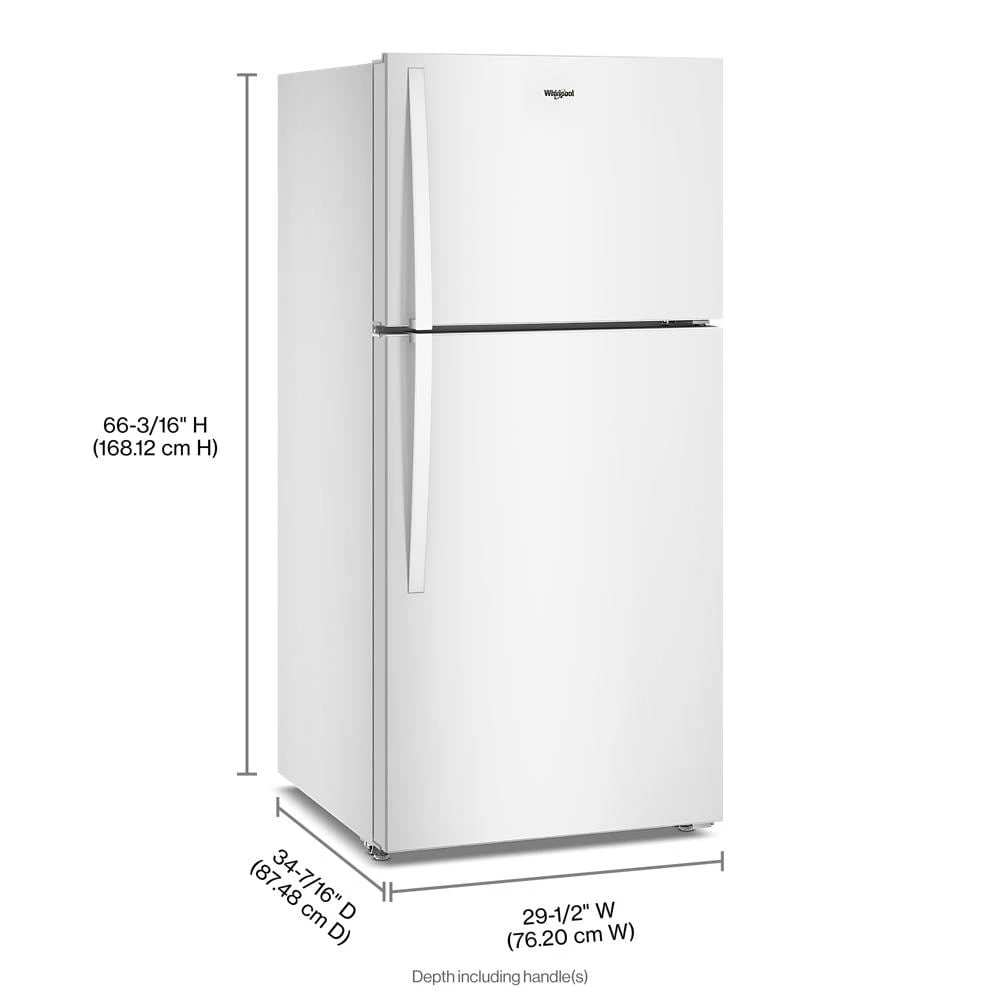 Whirlpool® 30-inch Wide Top Freezer Refrigerator with Total Coverage Cooling- 19 Cu. Ft. WRTX7419SW
