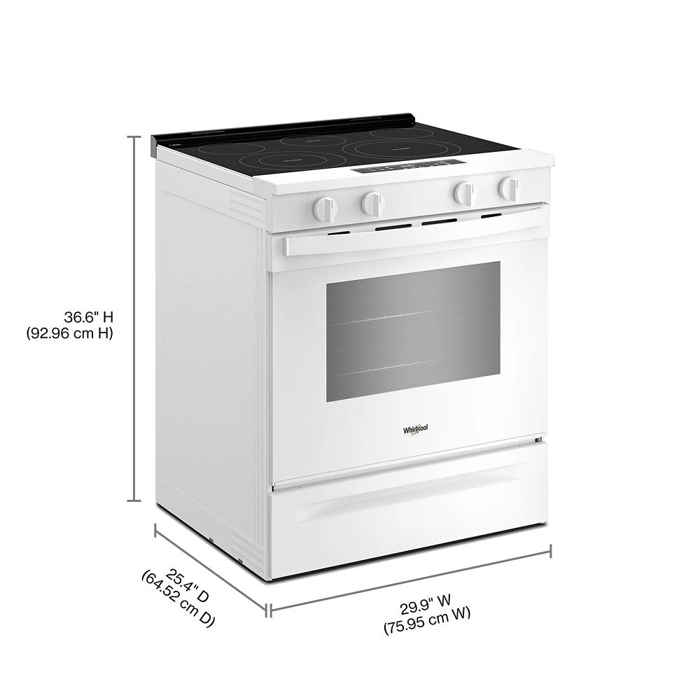 30-inch Electric Range with No Preheat Mode and Slow Cook WSES3330TW