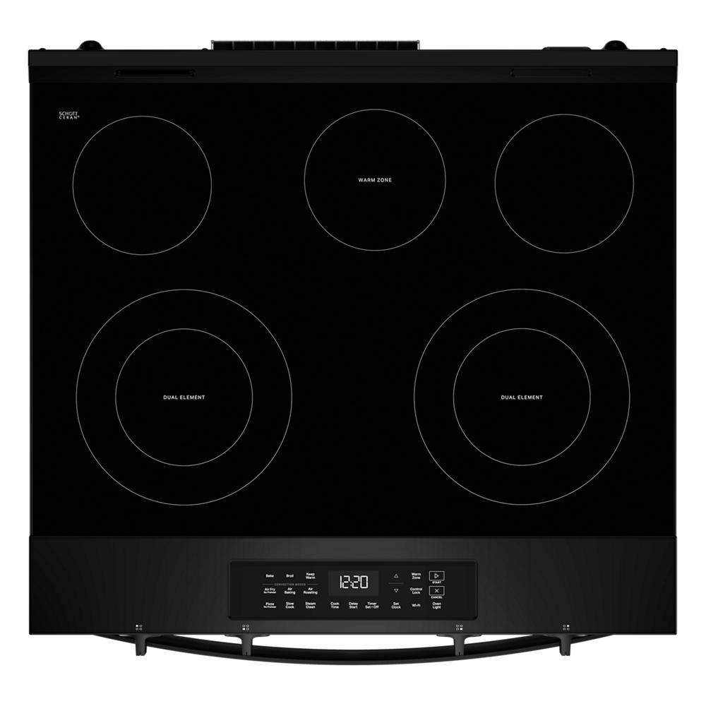 30-inch Electric Smart Range with Air Cooking Technology and Steam Clean WSES4530TB