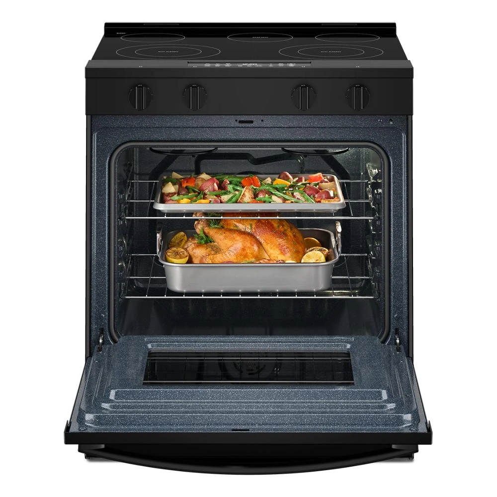 30-inch Electric Smart Range with Air Cooking Technology and Steam Clean WSES4530TB