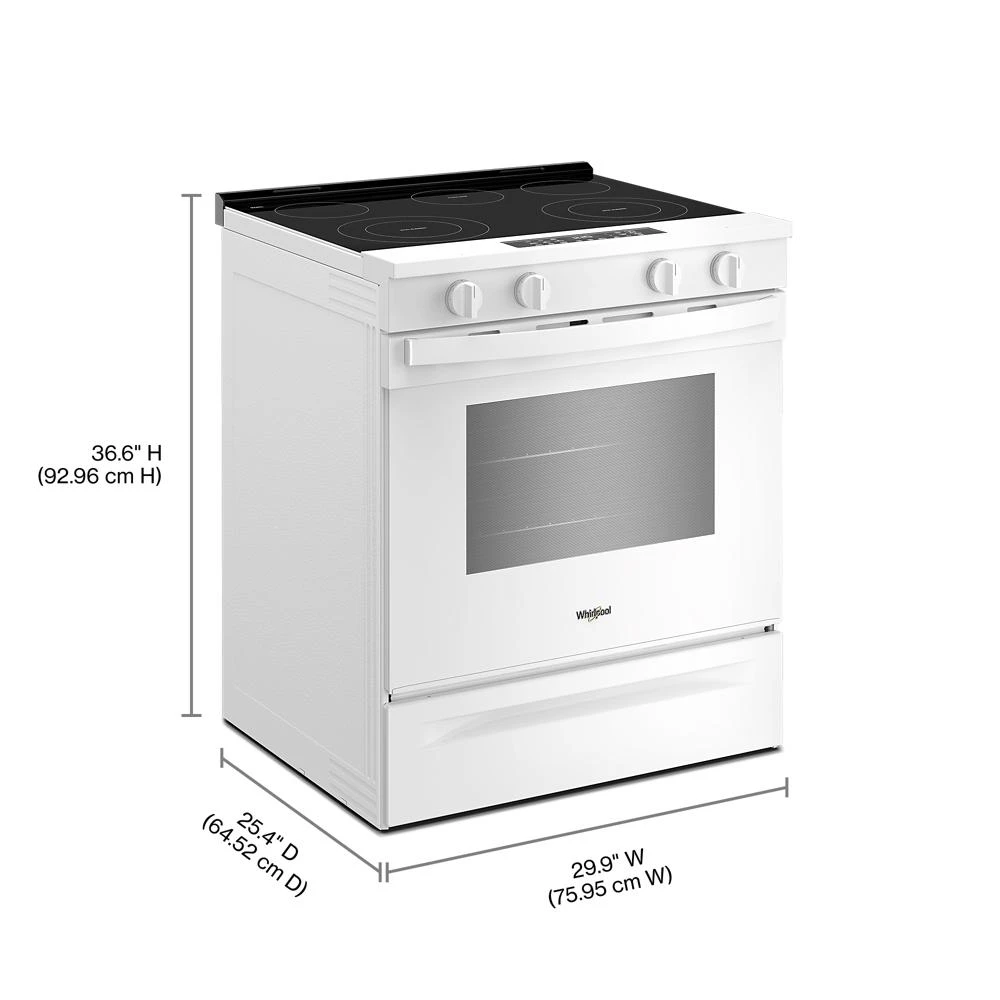30-inch Electric Smart Range with Air Cooking Technology and Steam Clean WSES4530TW