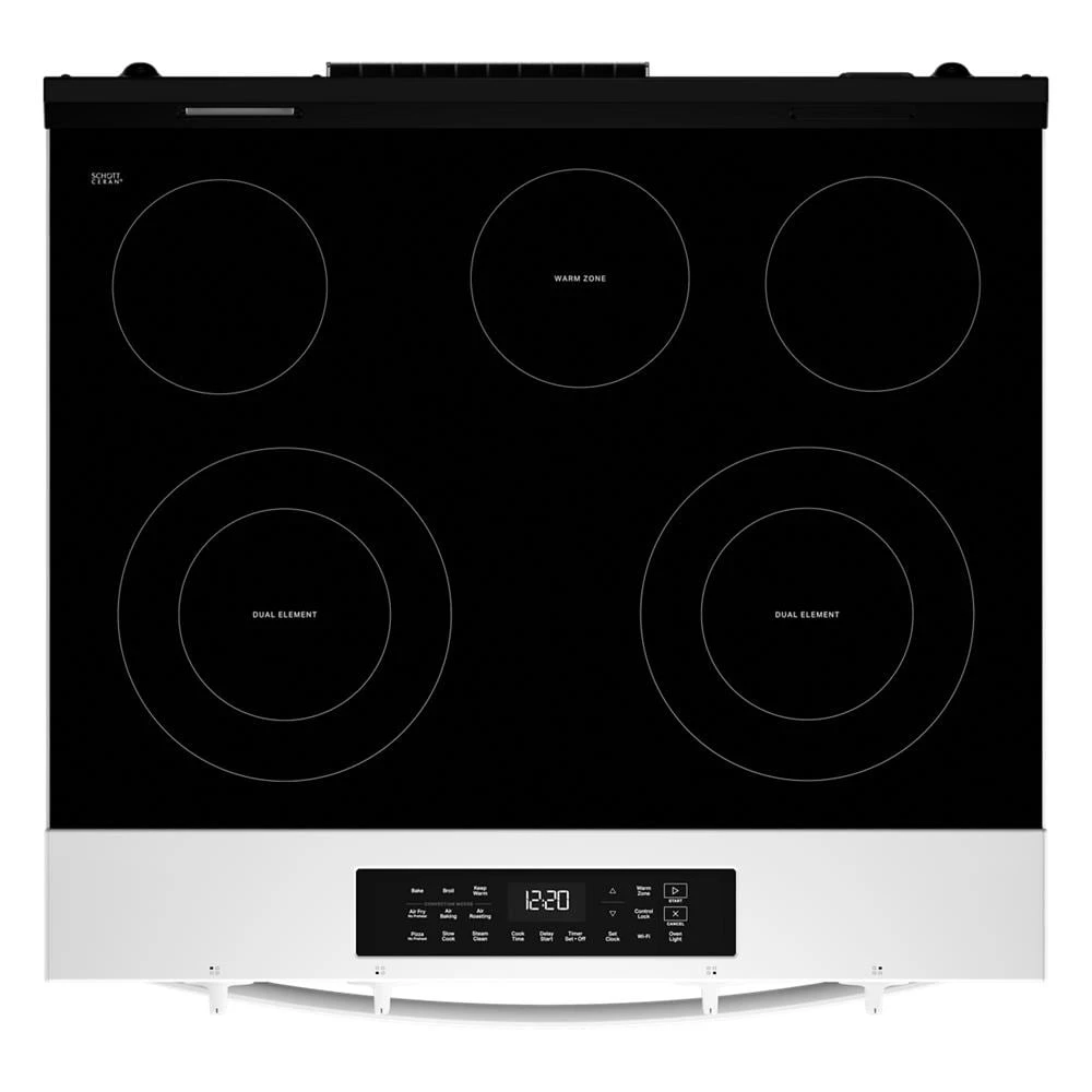 30-inch Electric Smart Range with Air Cooking Technology and Steam Clean WSES4530TW