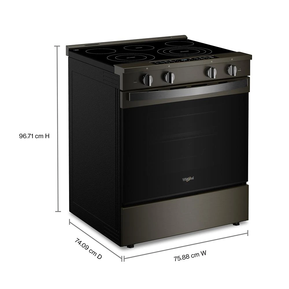 30-inch Smart Slide in Electric Range with Air Cooking Technology, No Preheat Air Fry, WipeClean™ Coating, Steam/Self Clean and High Speed Preheat WSES7530RV