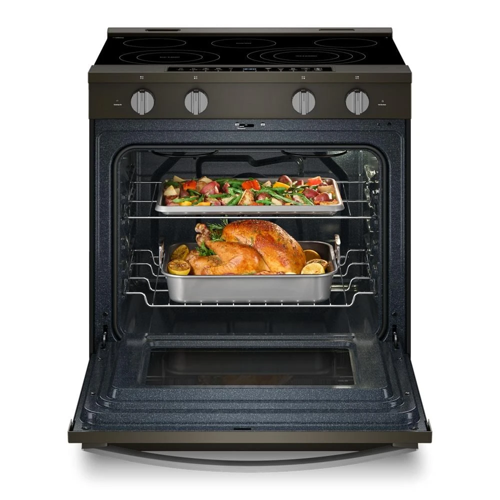 30-inch Smart Slide in Electric Range with Air Cooking Technology, No Preheat Air Fry, WipeClean™ Coating, Steam/Self Clean and High Speed Preheat WSES7530RV