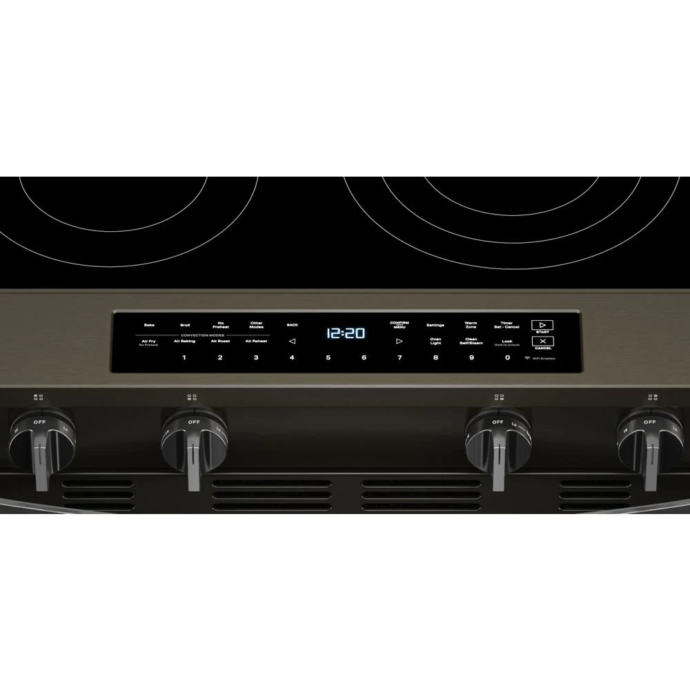 30-inch Smart Slide in Electric Range with Air Cooking Technology, No Preheat Air Fry, WipeClean™ Coating, Steam/Self Clean and High Speed Preheat WSES7530RV