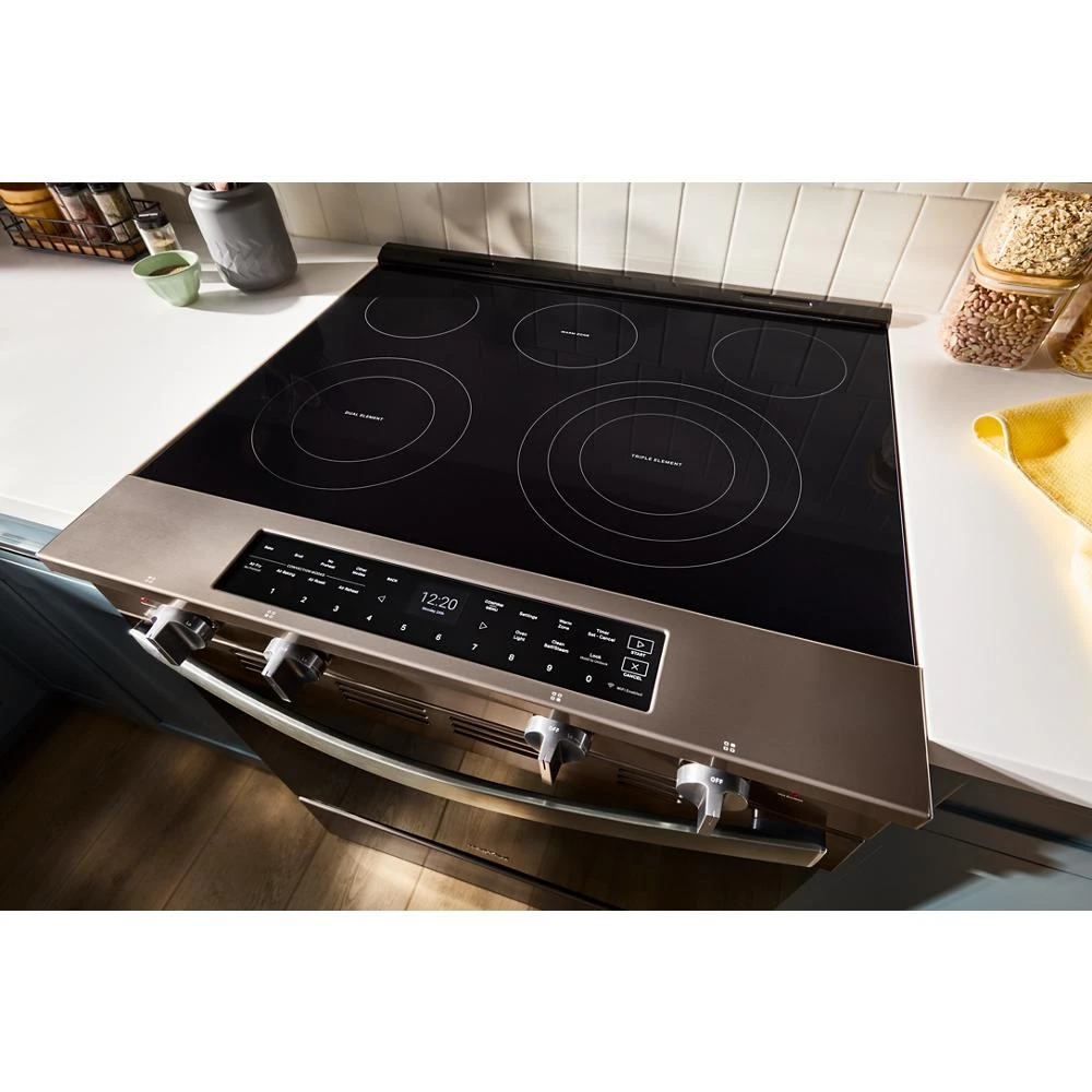 30-inch Smart Slide in Electric Range with Air Cooking Technology, No Preheat Air Fry, WipeClean™ Coating, Steam/Self Clean and High Speed Preheat WSES7530RV