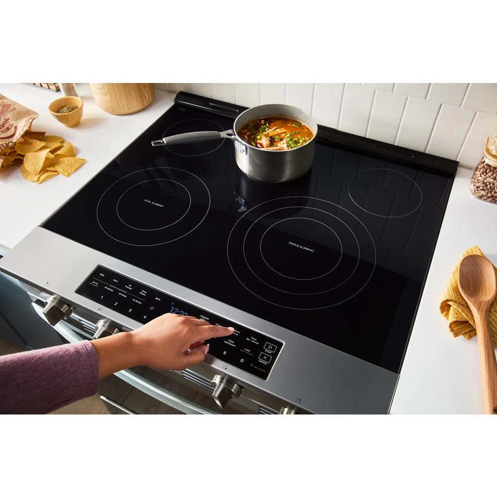 30-inch Smart Slide in Electric Range with Air Cooking Technology, No Preheat Air Fry, WipeClean™ Coating, Steam/Self Clean and High Speed Preheat view 14