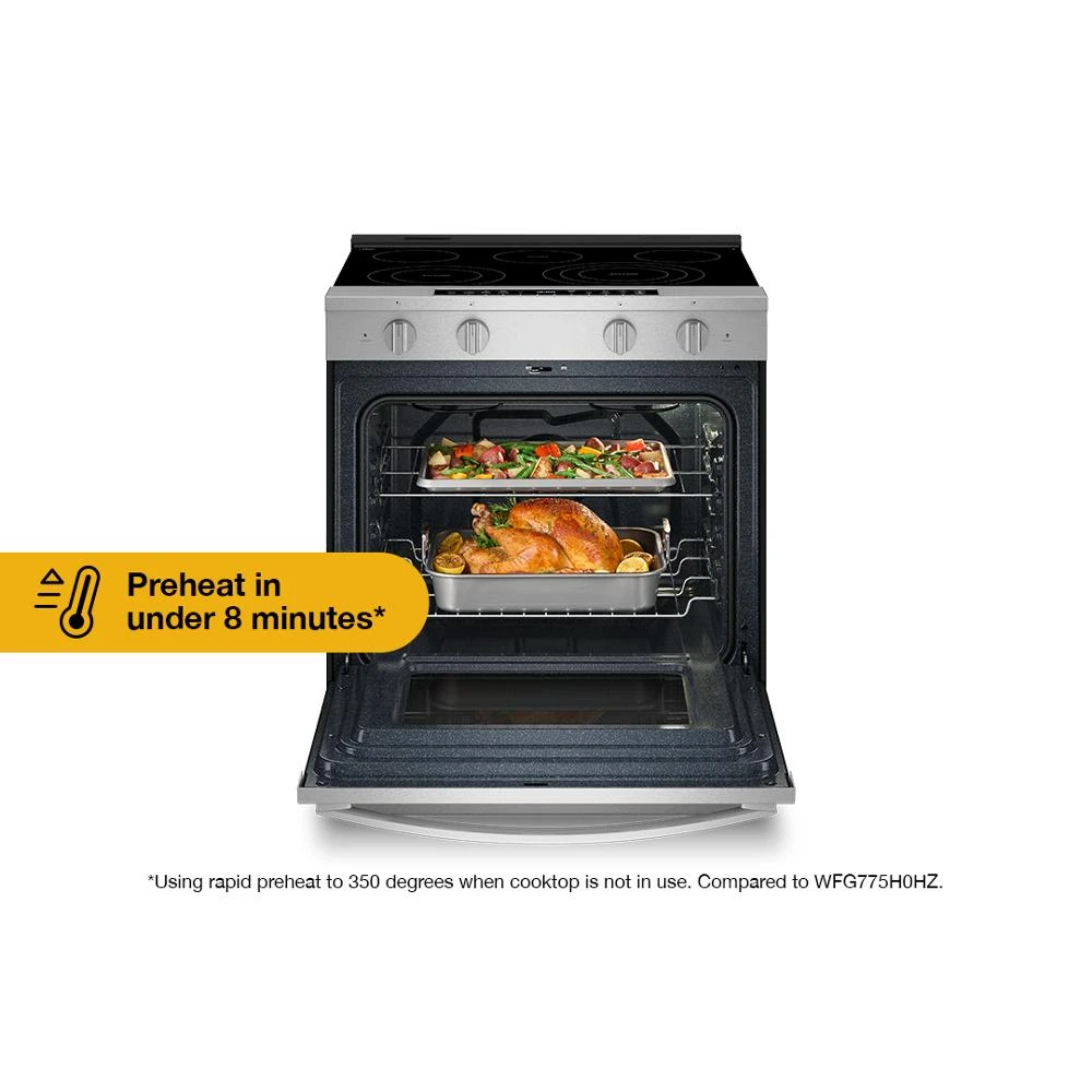 30-inch Smart Slide in Electric Range with Air Cooking Technology, No Preheat Air Fry, WipeClean™ Coating, Steam/Self Clean and High Speed Preheat view 19