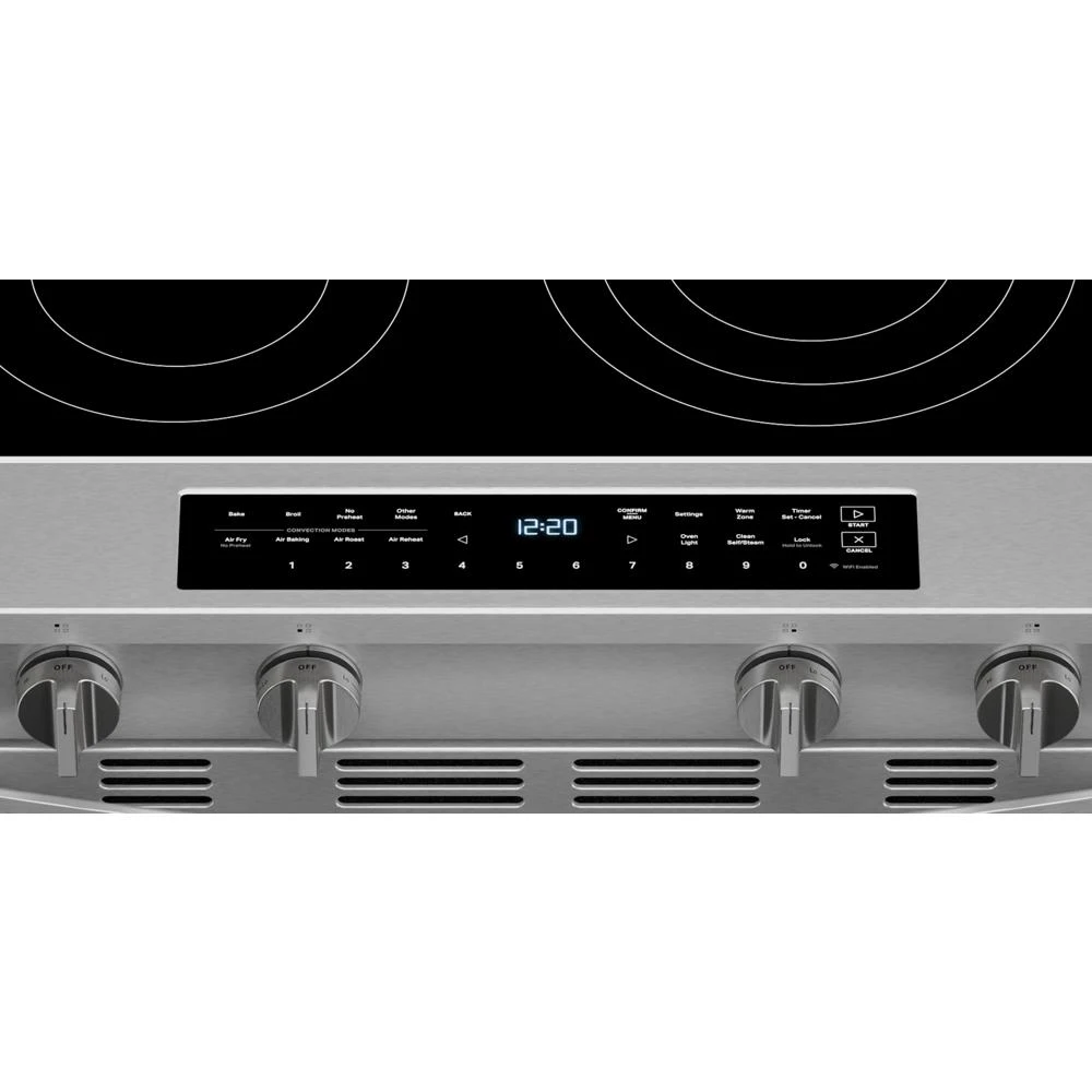 30-inch Smart Slide in Electric Range with Air Cooking Technology, No Preheat Air Fry, WipeClean™ Coating, Steam/Self Clean and High Speed Preheat view 24