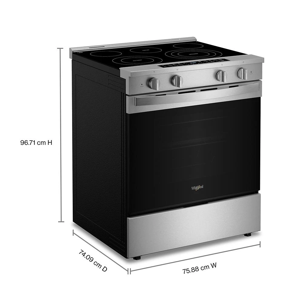 30-inch Smart Slide in Electric Range with Air Cooking Technology, No Preheat Air Fry, WipeClean™ Coating, Steam/Self Clean and High Speed Preheat view 30