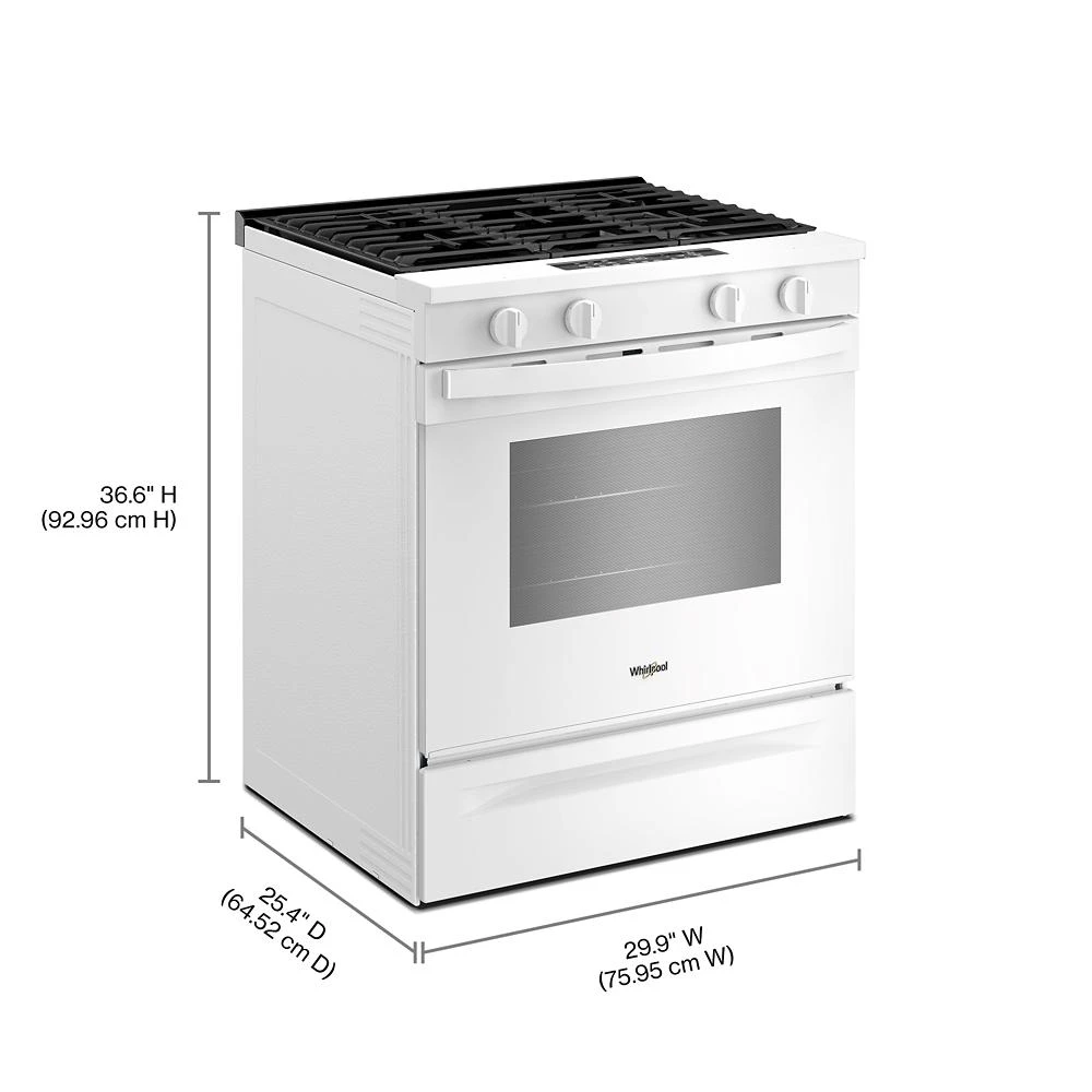 30-inch Gas Smart Range with Air Cooking Technology and Steam Clean WSGS4530TW