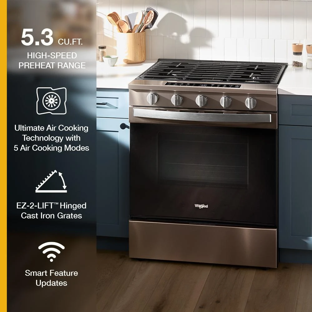 30-inch Smart Slide In Gas Range with Air Cooking Technology, No Preheat Air Fry, Steam/Self Clean and High Speed Preheat view 27