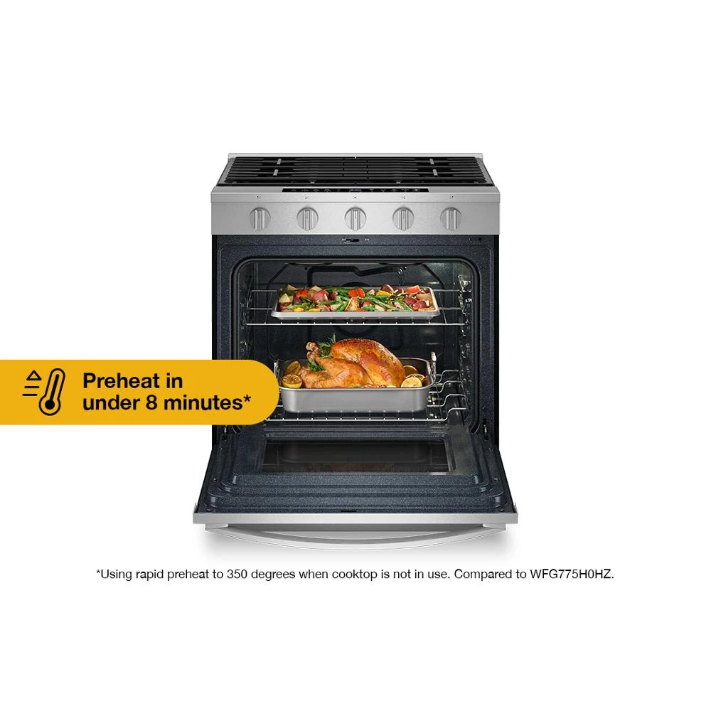 30-inch Smart Slide In Gas Range with Air Cooking Technology, No Preheat Air Fry, Steam/Self Clean and High Speed Preheat view 22