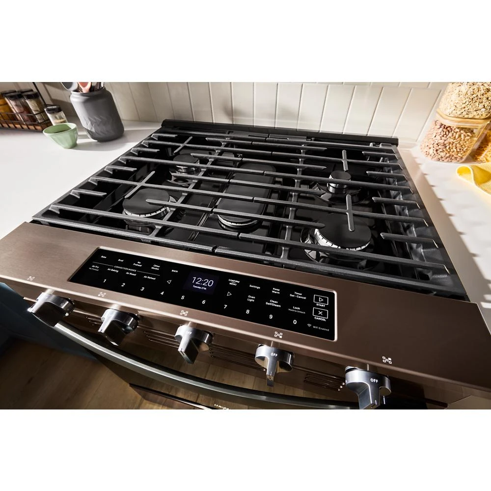 30-inch Smart Slide In Gas Range with Air Cooking Technology, No Preheat Air Fry, Steam/Self Clean and High Speed Preheat view 10
