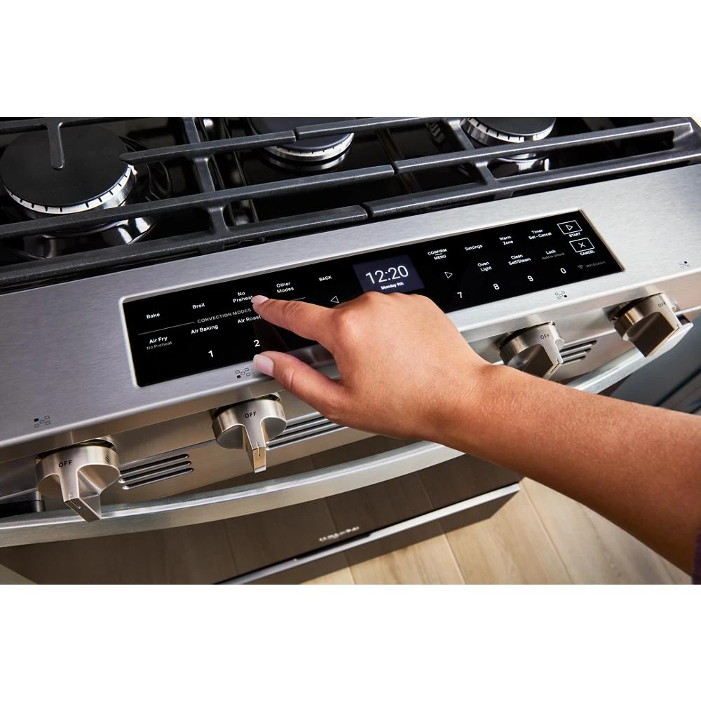 30-inch Smart Slide In Gas Range with Air Cooking Technology, No Preheat Air Fry, Steam/Self Clean and High Speed Preheat view 4