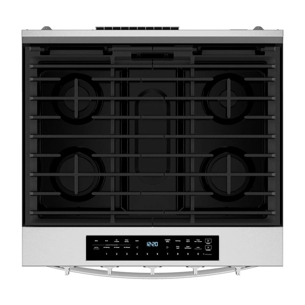 30-inch Smart Slide In Gas Range with Air Cooking Technology, No Preheat Air Fry, Steam/Self Clean and High Speed Preheat view 9
