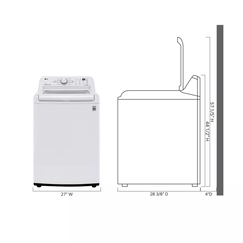 4.3 cu. ft. Ultra Large Capacity Top Load Washer with 4-Way™ Agitator & TurboDrum™ Technology view 12