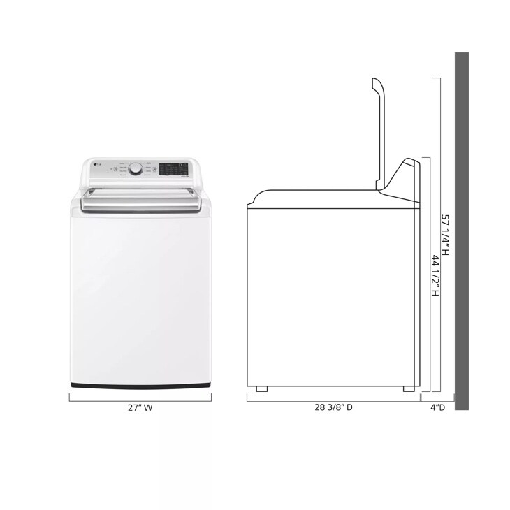 5.3 Cu. Ft. Mega Capacity Smart Wi-fi Enabled Top Load Washer With 4-way™ Agitator & Turbowash3d™ Technology WT7405CW