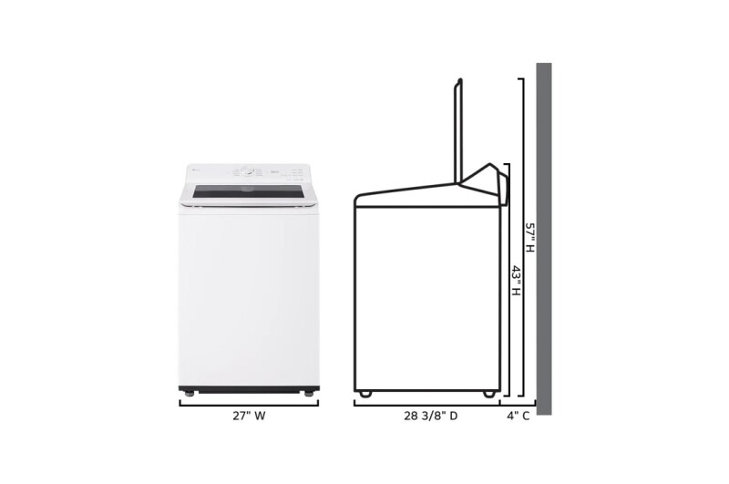 4.8 cu. ft. Mega Capacity Smart Top Load Washer with 4-Way® Agitator, EasyUnload™ & AI Sensing view 19