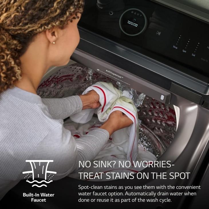 5.5 cu.ft. Mega Capacity Smart Top Load Washer with EasyUnload™, AI Sensing, ezDispense®, Water Faucet & LCD Digital Dial Control view 26