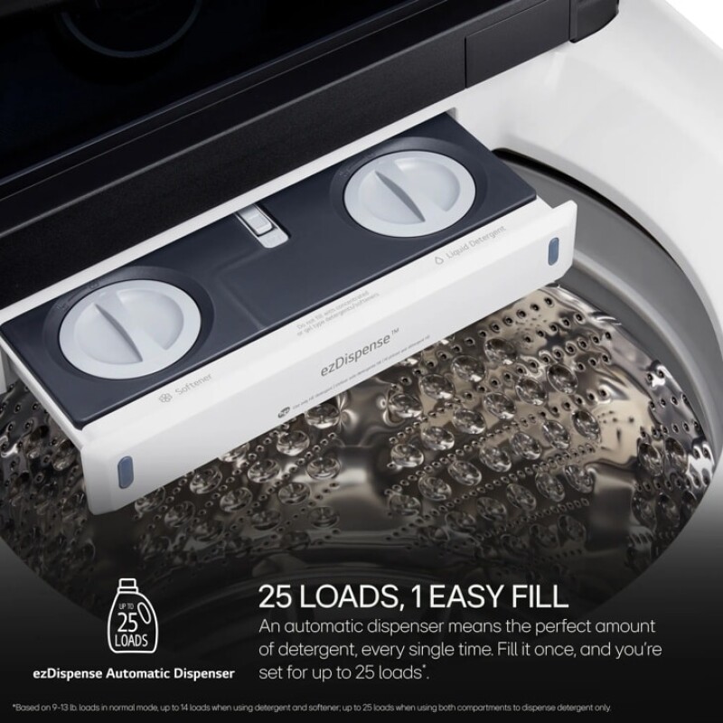 5.5 cu.ft. Mega Capacity Smart Top Load Washer with EasyUnload™, AI Sensing, ezDispense®, Water Faucet & LCD Digital Dial Control. view 27