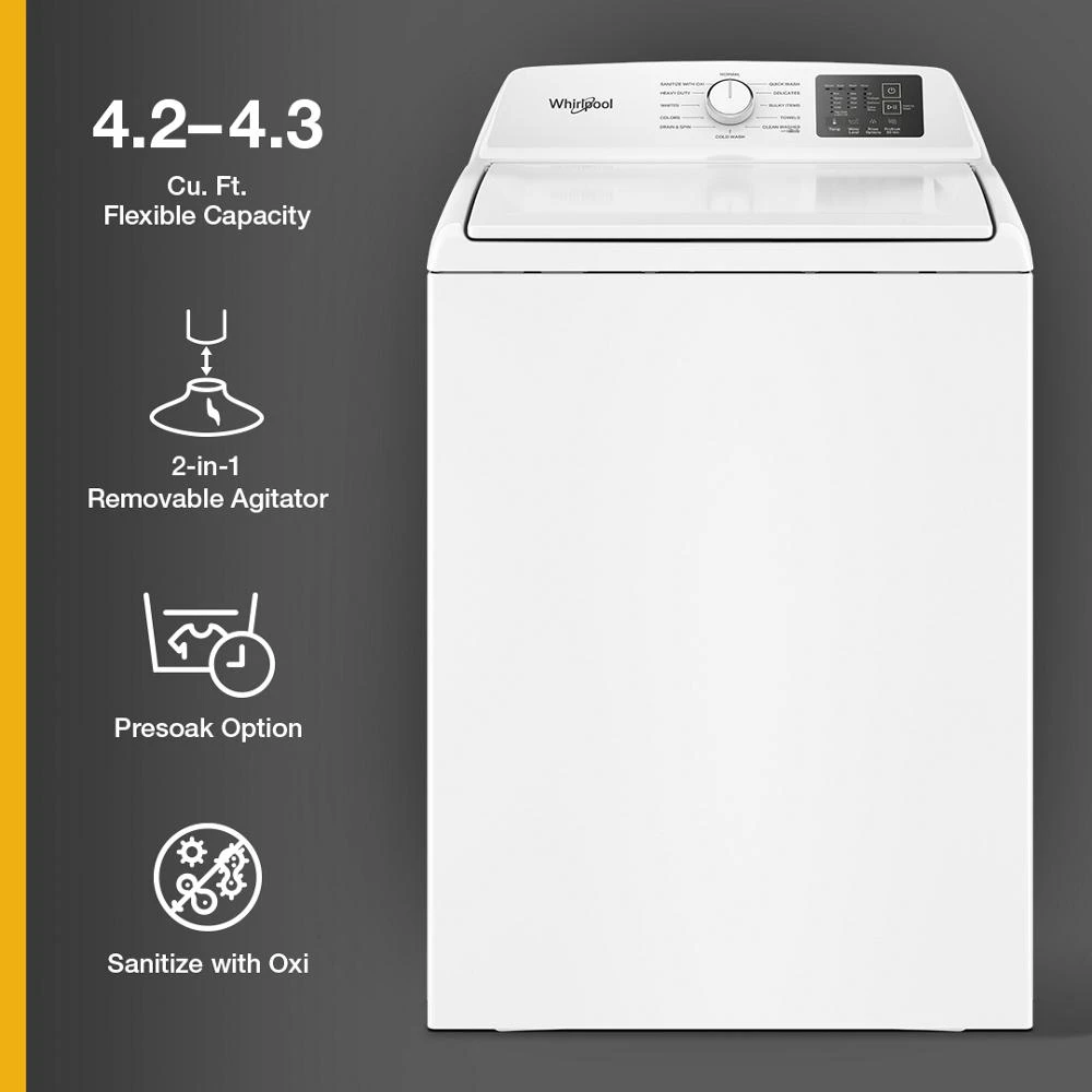 4.2 - 4.3 Cu. Ft. Top Load Washer with 2-in-1 Removable Agitator view 3