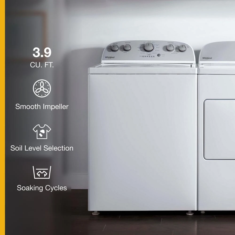 3.9 cu. ft. Top Load Washer with Soaking Cycles, 12 Cycles WTW4950HW