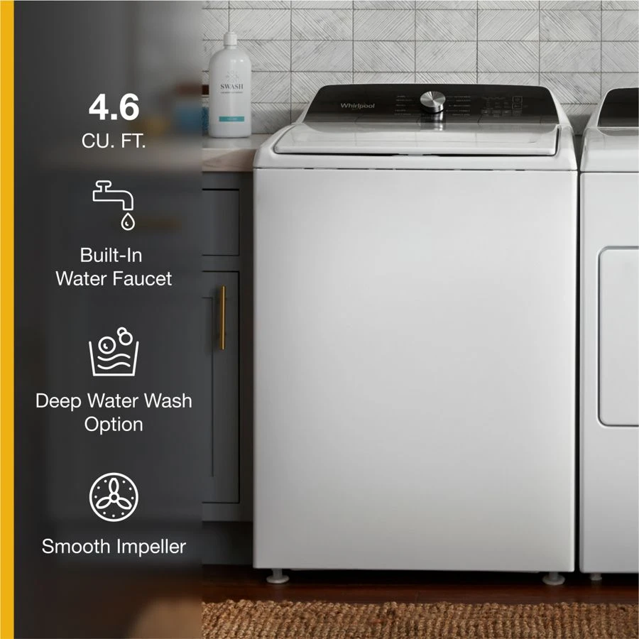 4.6 Cu. Ft. Top Load Impeller Washer with Built-in Faucet WTW5010LW