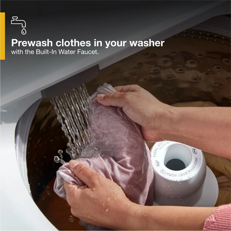 4.5 Cu. Ft. Top Load Agitator Washer with Built-In Faucet WTW5015LW, product image 7 of 13