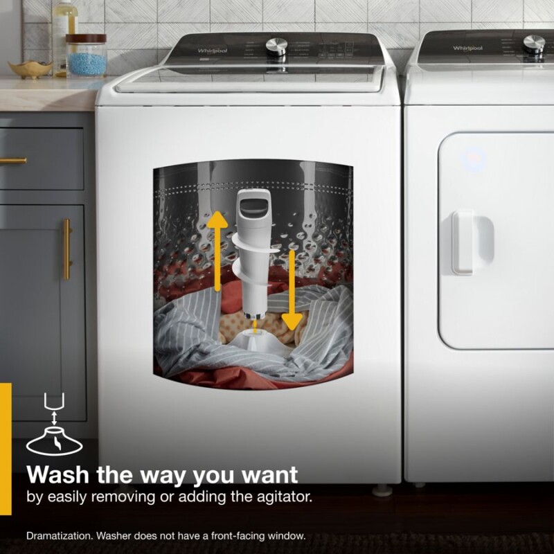 4.7–4.8 Cu. Ft. Top Load Washer with 2 in 1 Removable Agitator WTW5057LW