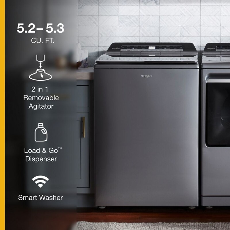 5.2 - 5.3 cu. ft. Top Load Washer with 2 in 1 Removable Agitator. WTW8127LC