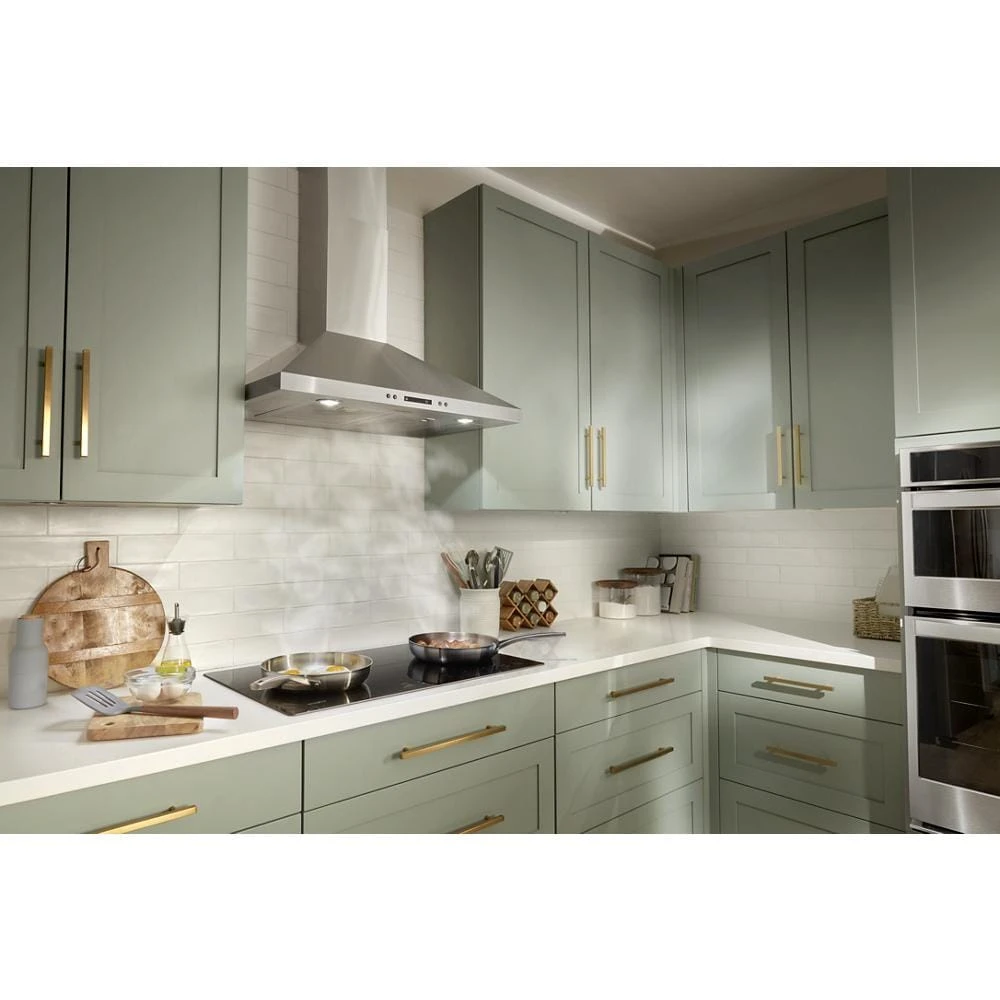 30" Curved Glass Island Mount Range Hood view 4